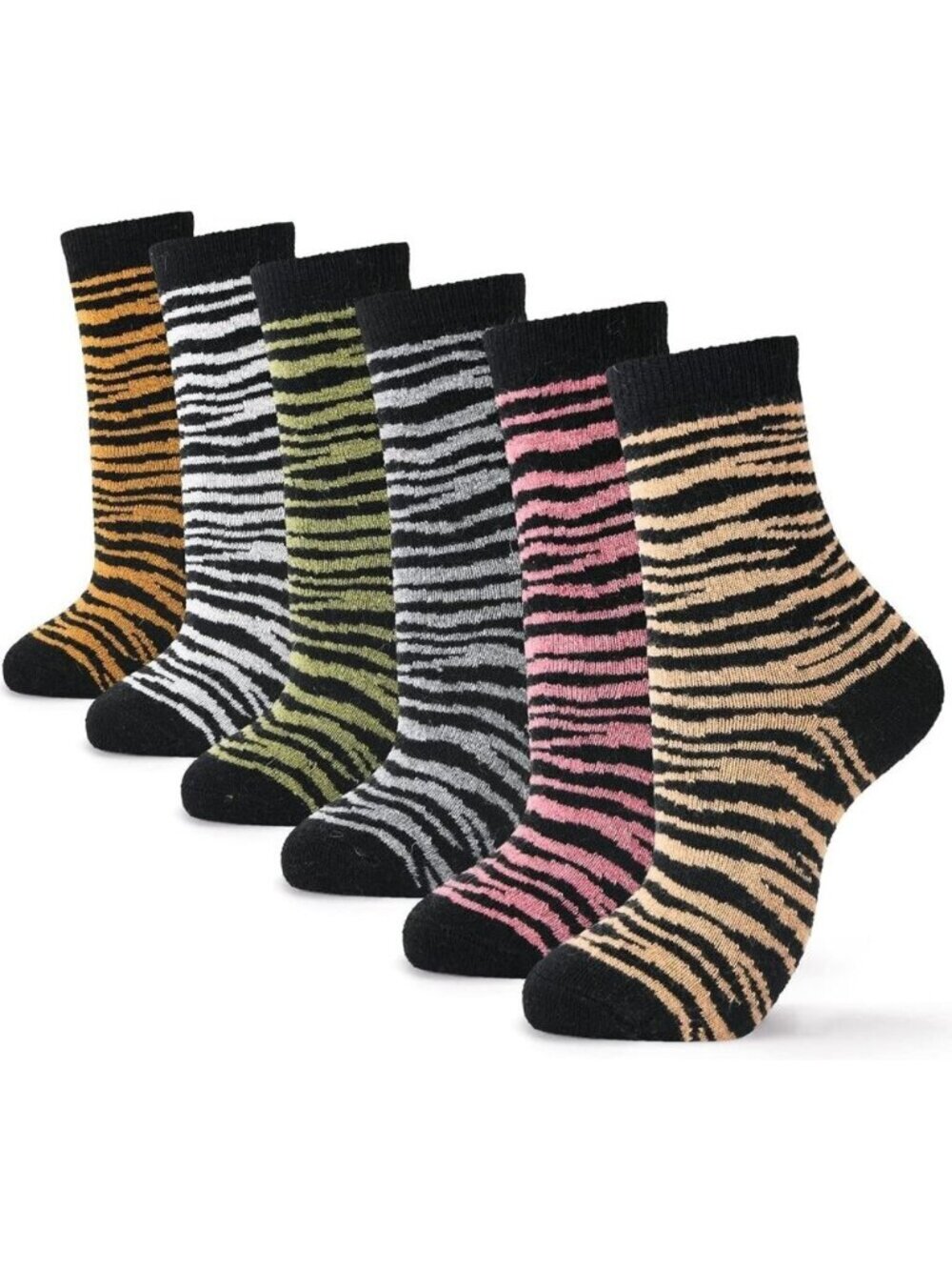 🆕 Women Pink Winter Warm Thick Thermal Ladies Novelty Cozy Crew Socks 6 Pairs
